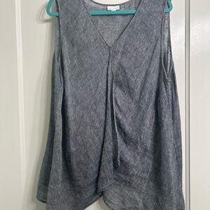 J. Jill Navy Asymmetrical Sleeveless Tunic 2X